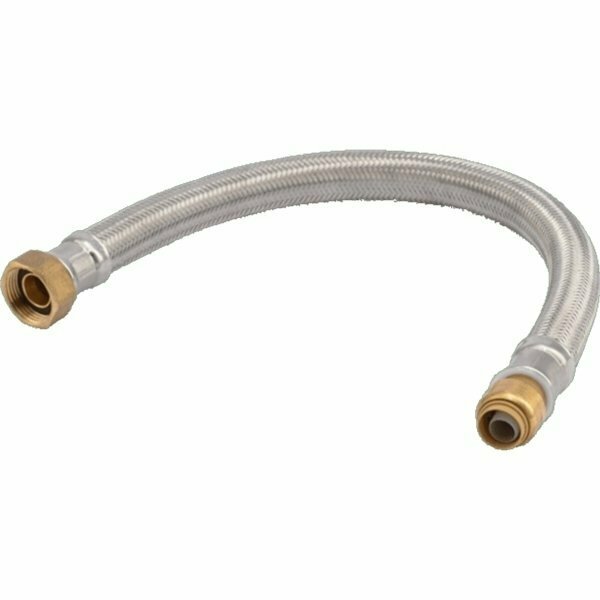 Reliance Worldwide SharkBite U3068FX18LFCA Braided Water Softener Connector, 1/2 x 3/4 in, FIP, Brass/SS, Metallic, 18in L UR3068FX18